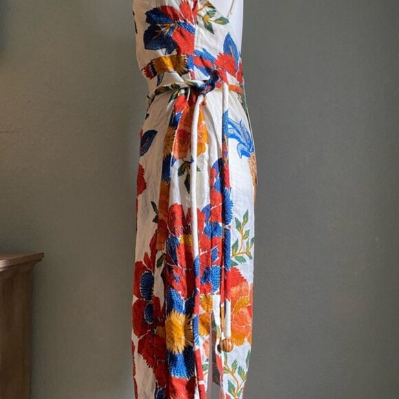 FARM RIO Linen Blend Dress Pineapple Flowers Prinr Size Small NWT - Picture 11 of 16